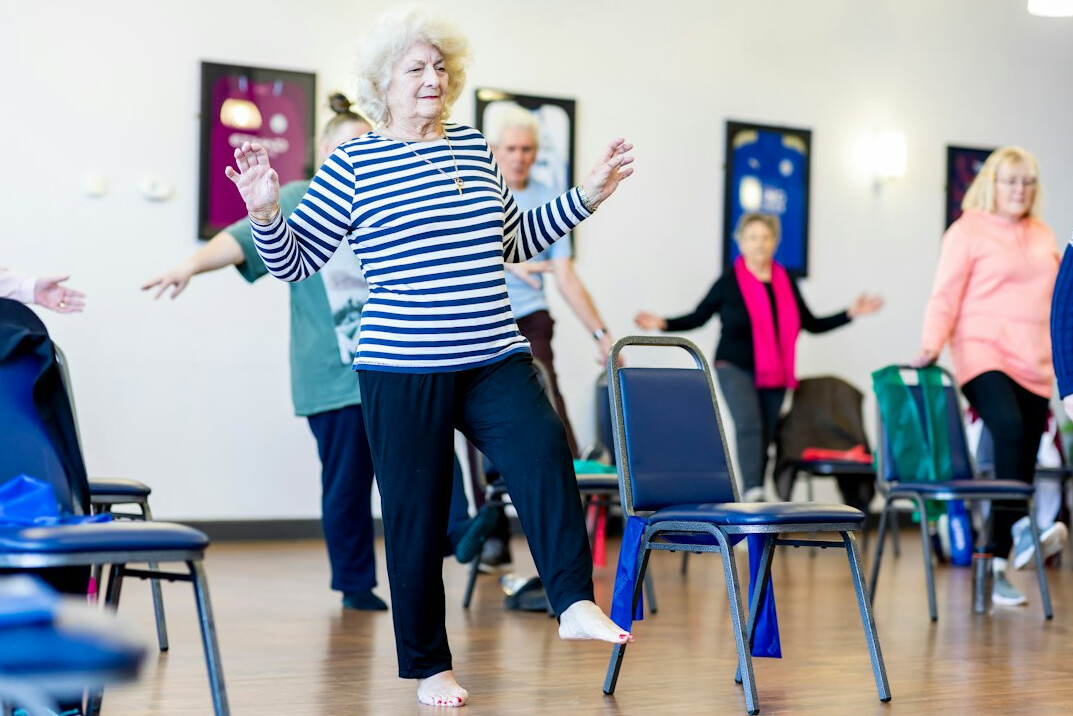 senior patient doing exercises