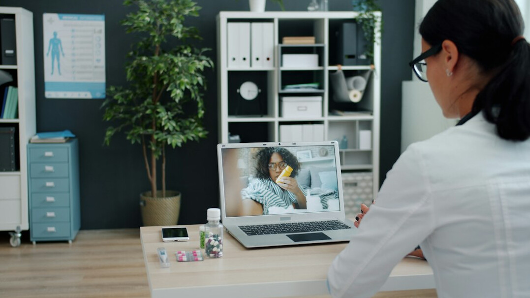 doctor in online meeting