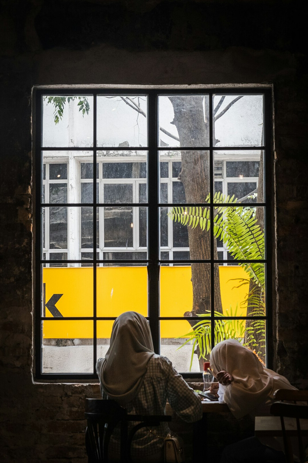 Two Croatian female students studying together at a laptop in a cafe